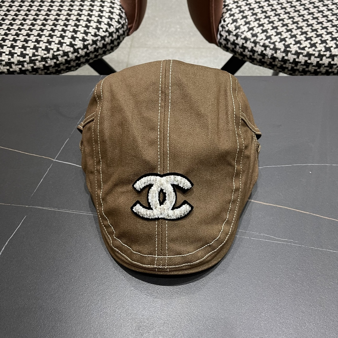  香奈儿2025新款日系文艺复古前进帽情侣休闲百搭英伦贝雷帽男
女反戴潮搭鸭舌帽韩