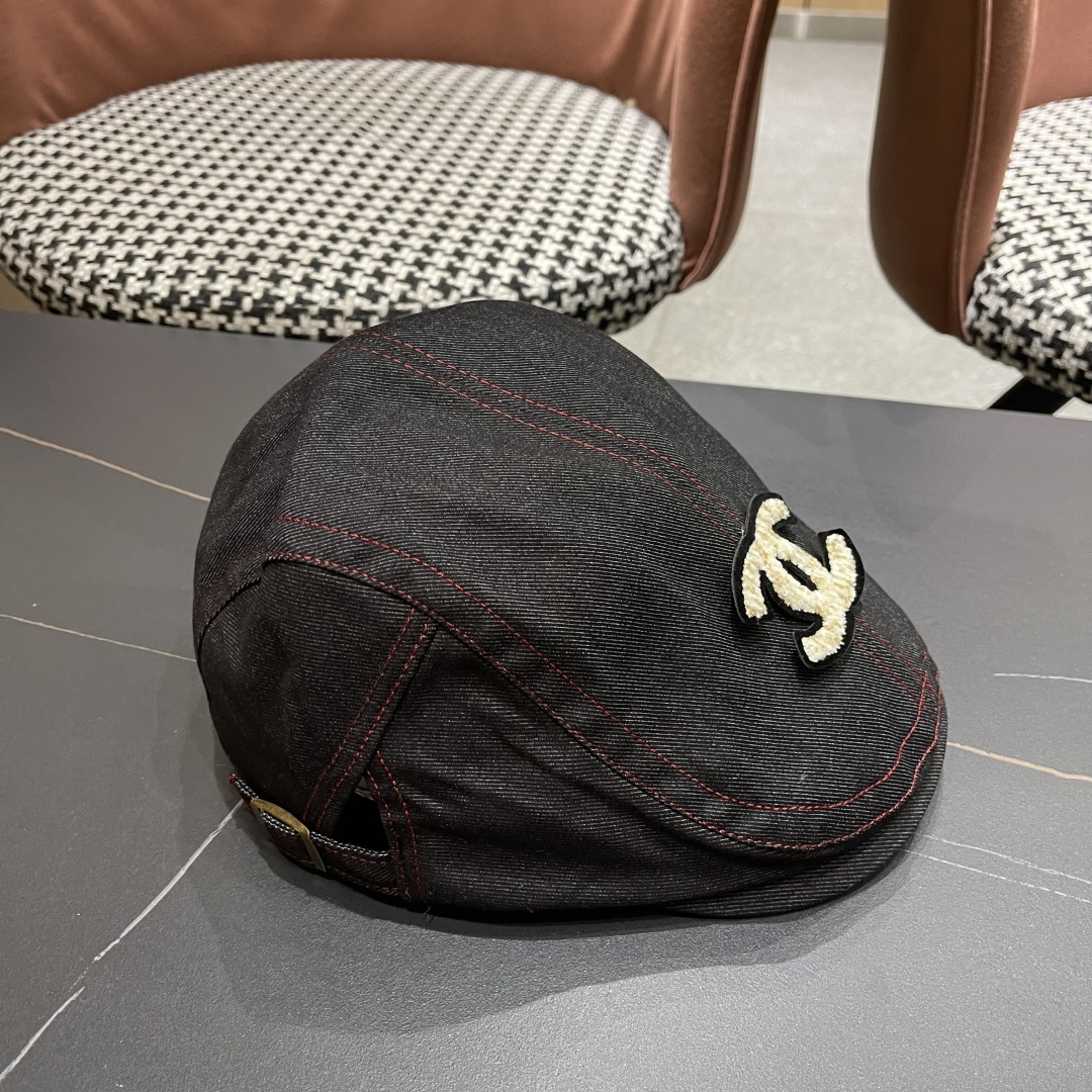  香奈儿2025新款日系文艺复古前进帽情侣休闲百搭英伦贝雷帽男
女反戴潮搭鸭舌帽韩