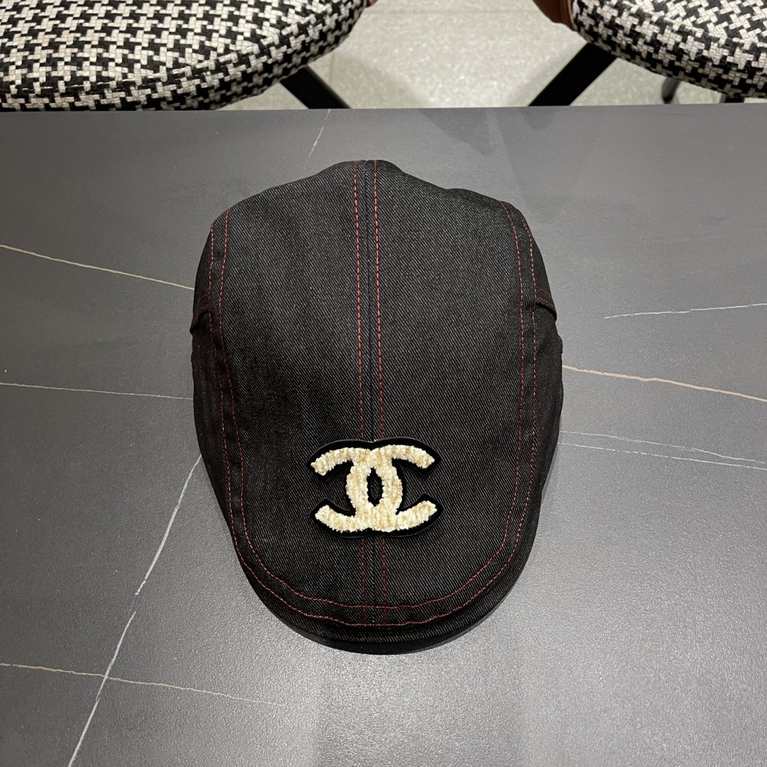  香奈儿2025新款日系文艺复古前进帽情侣休闲百搭英伦贝雷帽男
女反戴潮搭鸭舌帽韩