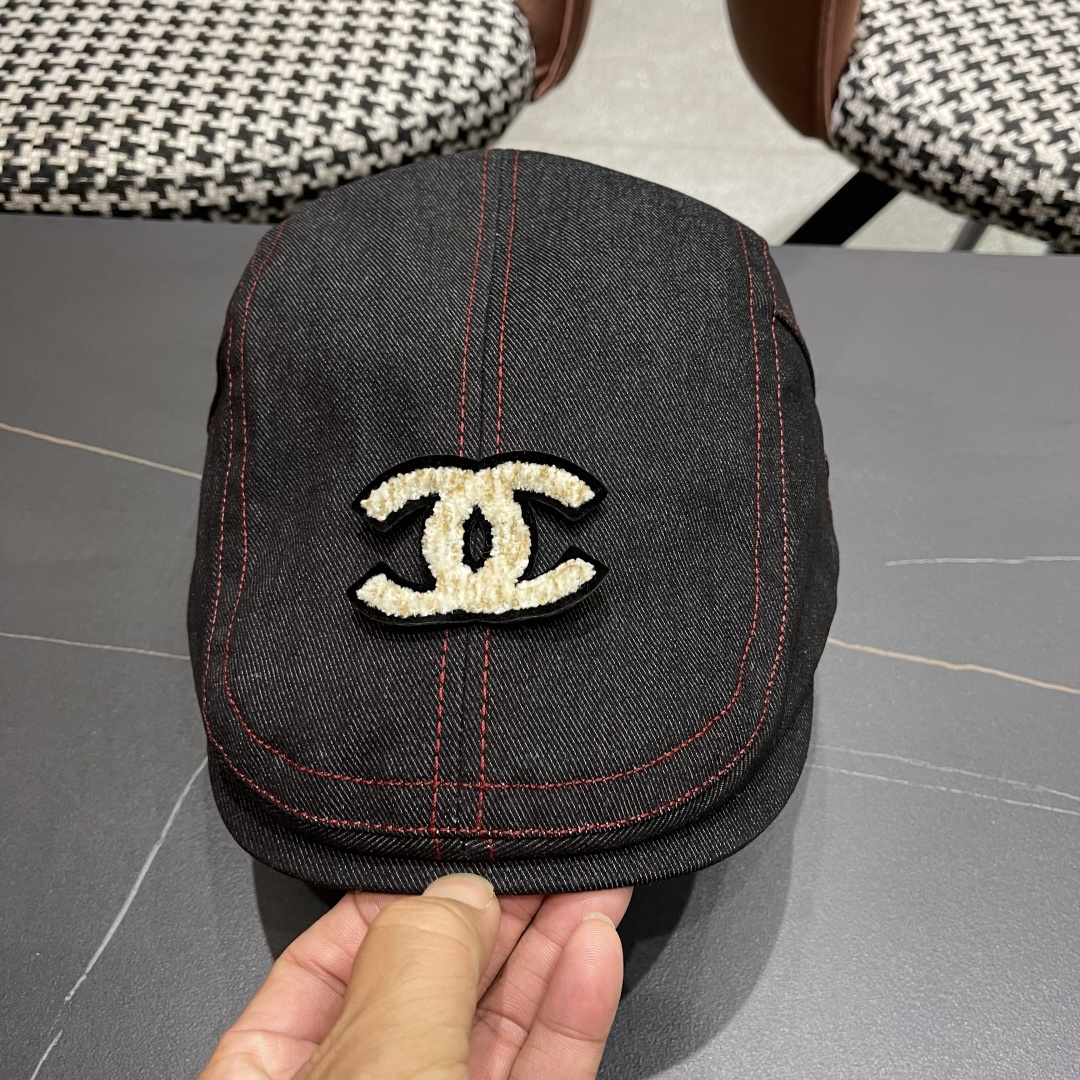  香奈儿2025新款日系文艺复古前进帽情侣休闲百搭英伦贝雷帽男
女反戴潮搭鸭舌帽韩