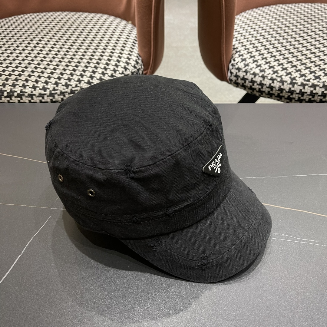  普拉达2025新款闪电小狗森系男女休闲鸭舌帽徒步越
野穿河过隙户外探险平顶防晒