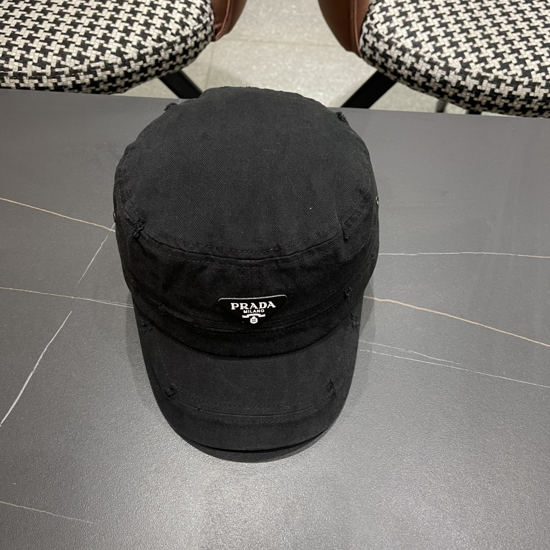  普拉达2025新款闪电小狗森系男女休闲鸭舌帽徒步越
野穿河过隙户外探险平顶防晒