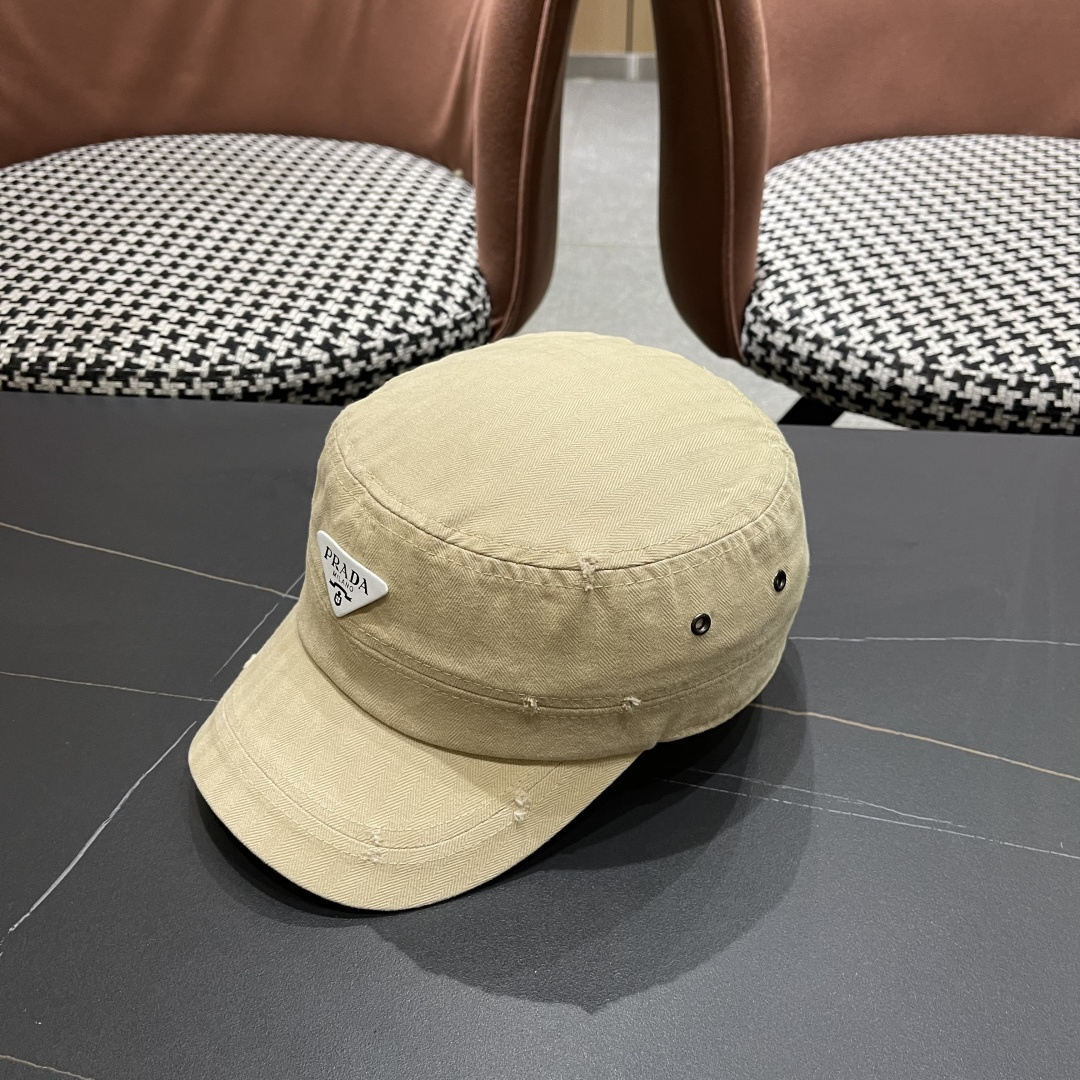  普拉达2025新款闪电小狗森系男女休闲鸭舌帽徒步越
野穿河过隙户外探险平顶防晒