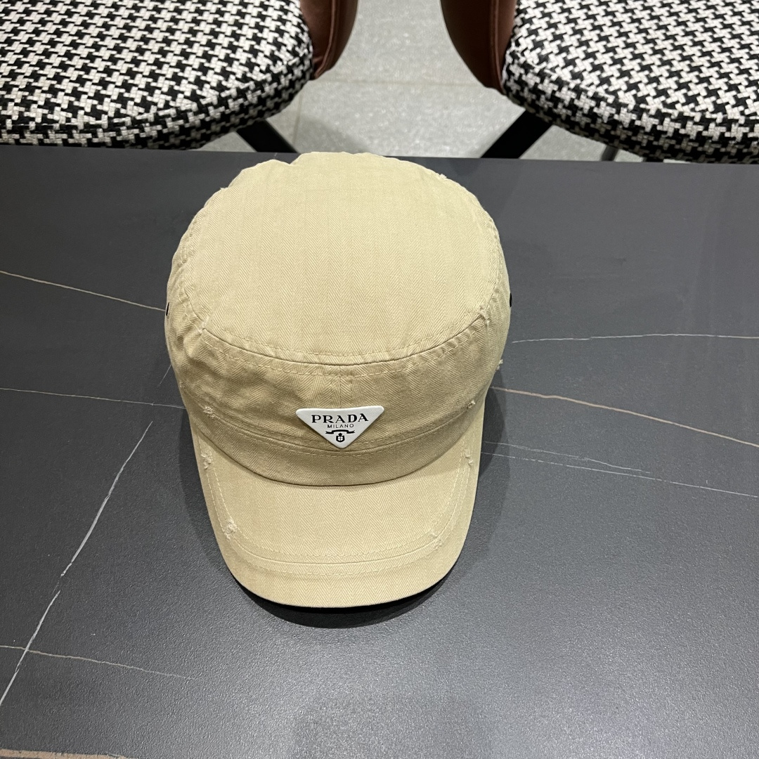  普拉达2025新款闪电小狗森系男女休闲鸭舌帽徒步越
野穿河过隙户外探险平顶防晒