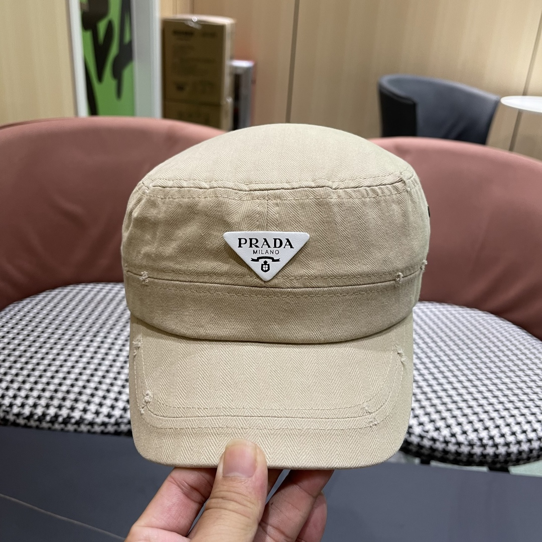  普拉达2025新款闪电小狗森系男女休闲鸭舌帽徒步越
野穿河过隙户外探险平顶防晒