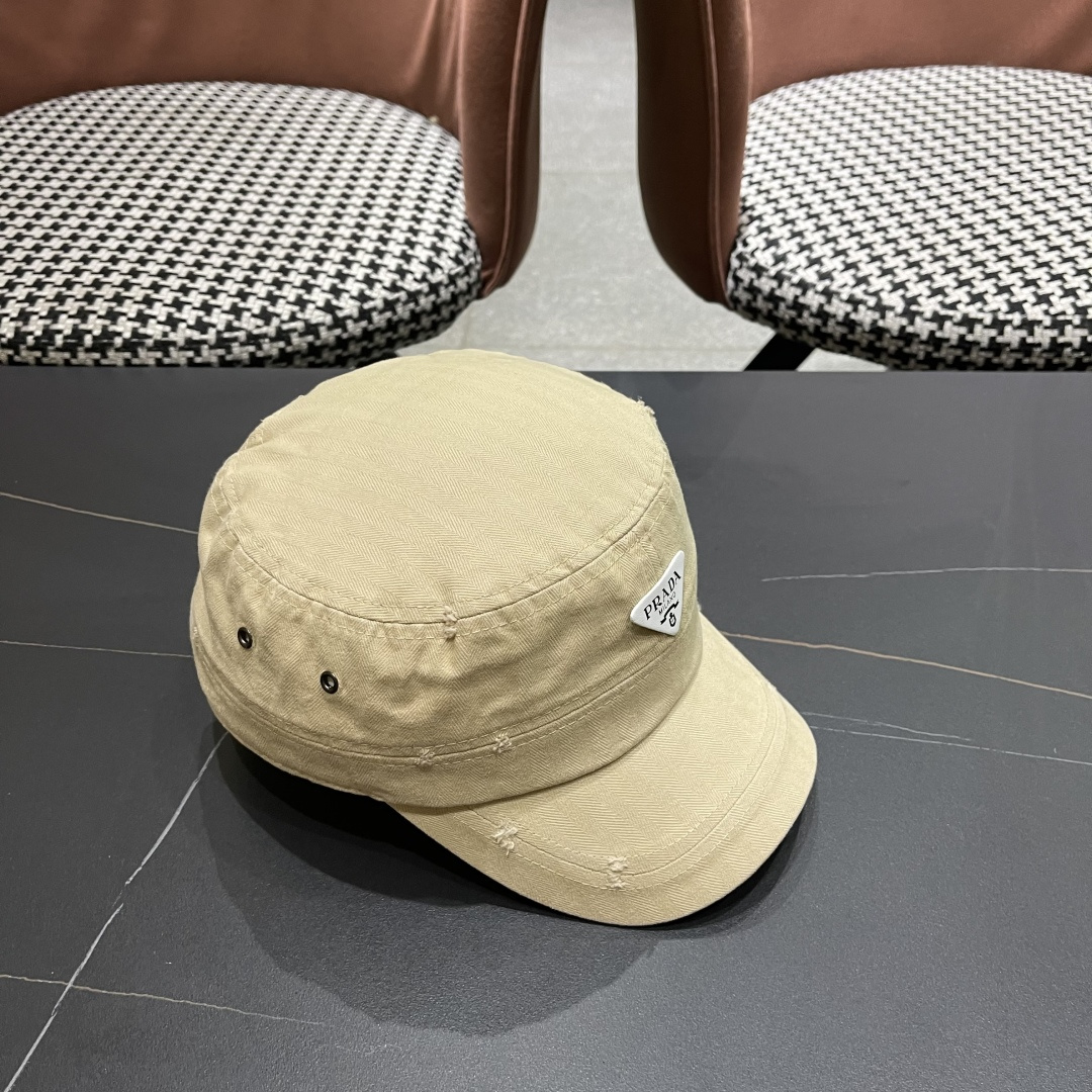  普拉达2025新款闪电小狗森系男女休闲鸭舌帽徒步越
野穿河过隙户外探险平顶防晒