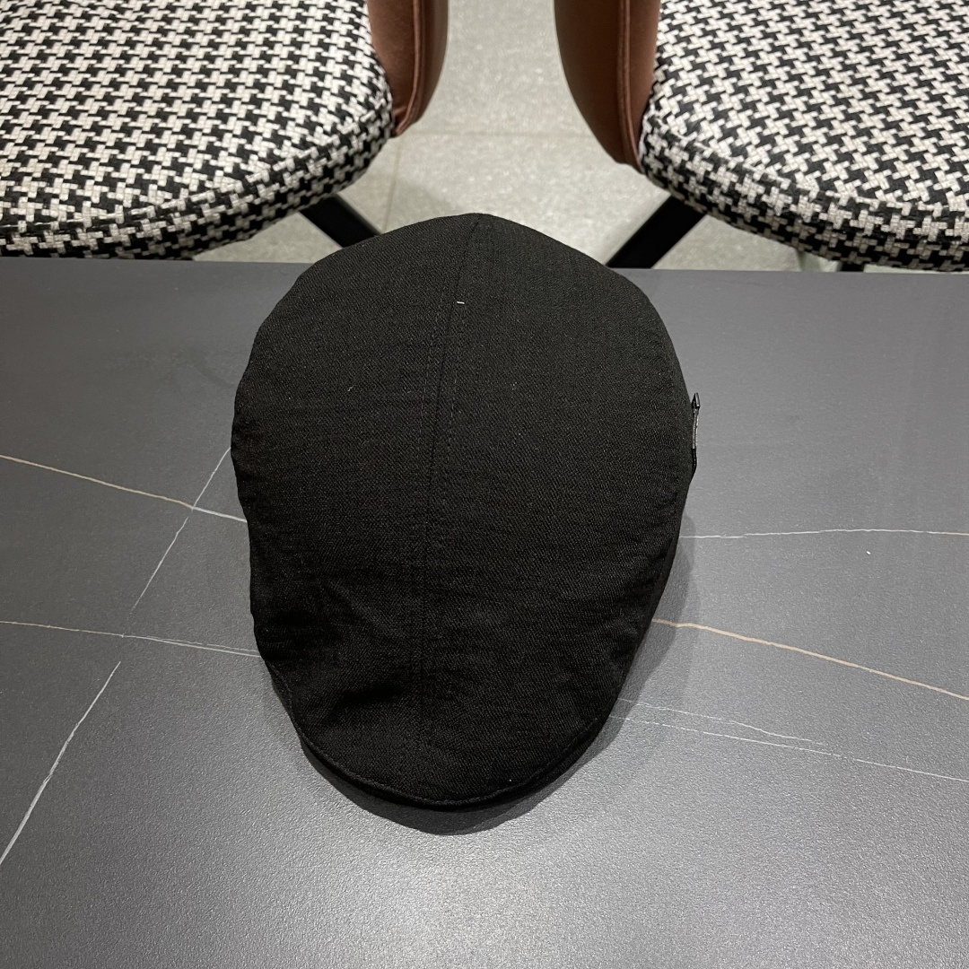  迪芬 复古棉麻前进帽女春夏英伦显脸小贝雷帽子2025新款日系简约鸭舌帽