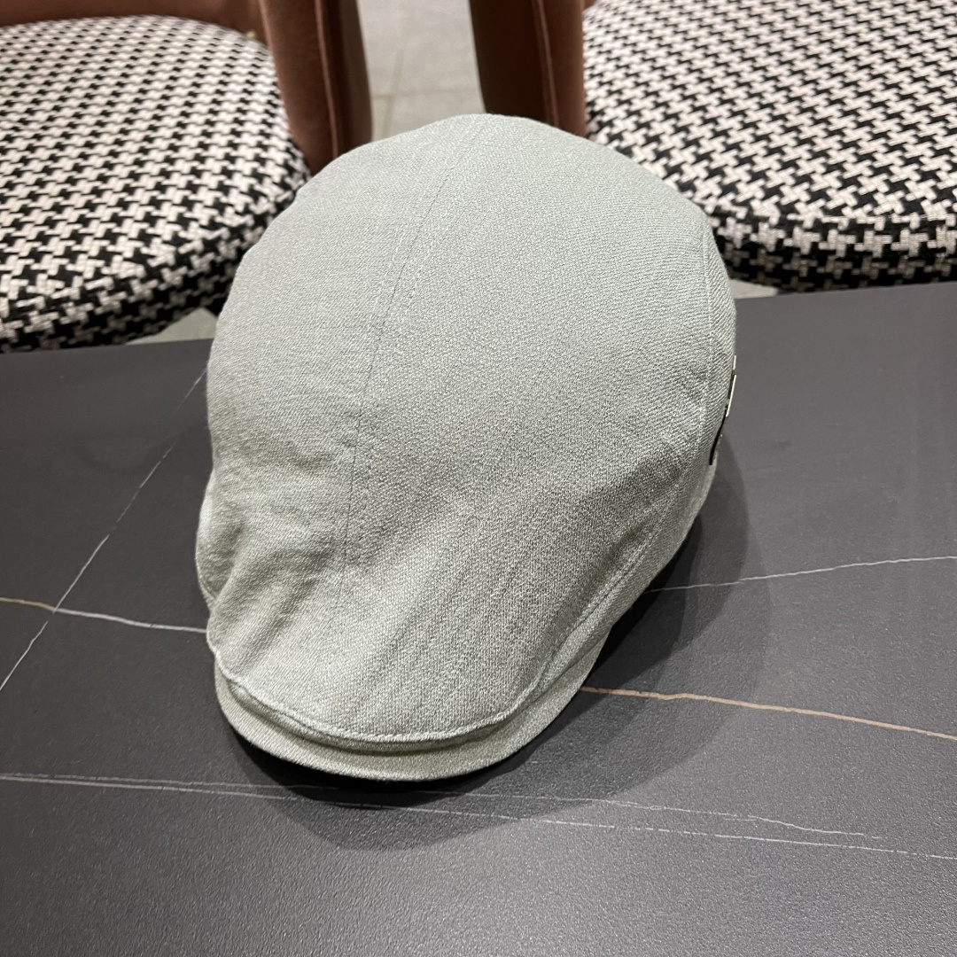  迪芬 复古棉麻前进帽女春夏英伦显脸小贝雷帽子2025新款日系简约鸭舌帽