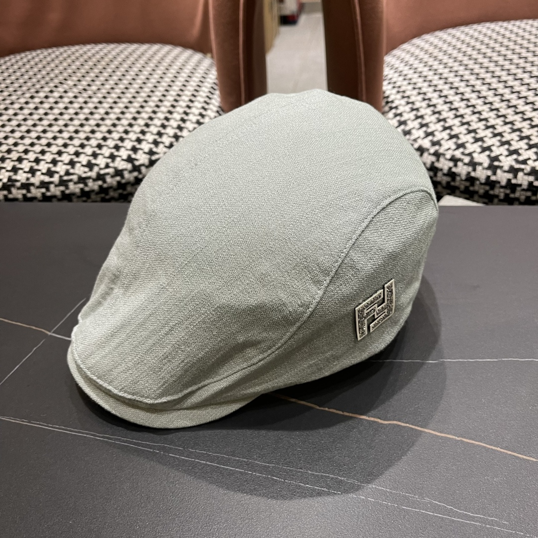  迪芬 复古棉麻前进帽女春夏英伦显脸小贝雷帽子2025新款日系简约鸭舌帽