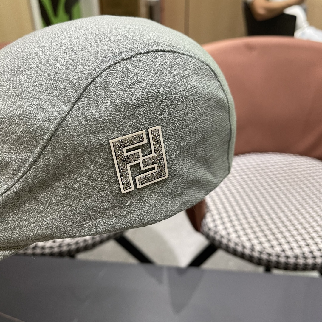  迪芬 复古棉麻前进帽女春夏英伦显脸小贝雷帽子2025新款日系简约鸭舌帽