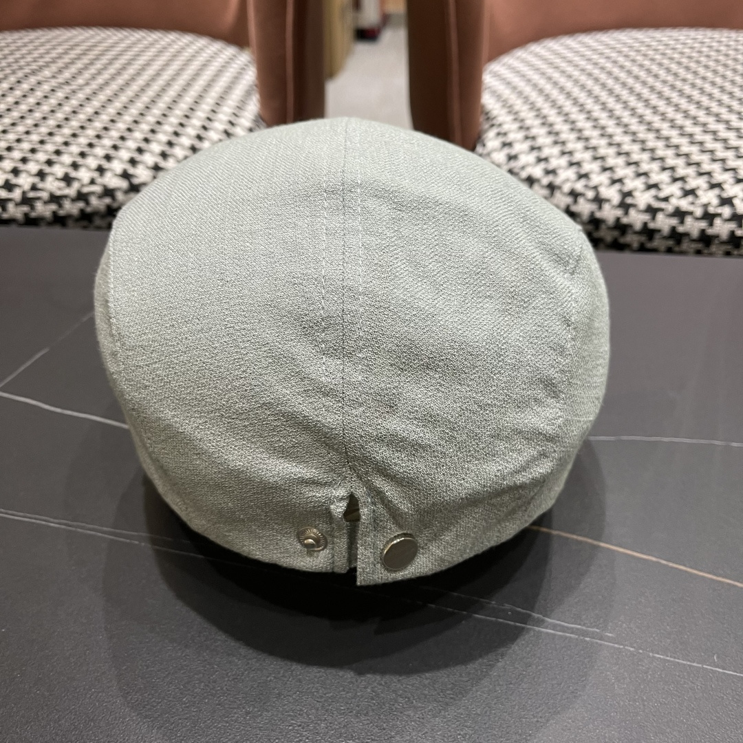  迪芬 复古棉麻前进帽女春夏英伦显脸小贝雷帽子2025新款日系简约鸭舌帽