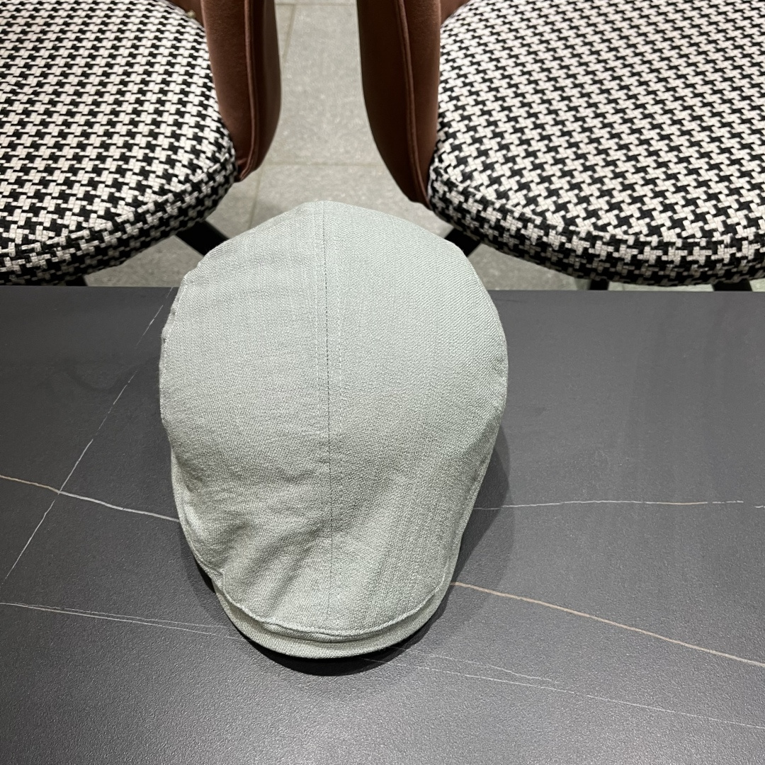  迪芬 复古棉麻前进帽女春夏英伦显脸小贝雷帽子2025新款日系简约鸭舌帽