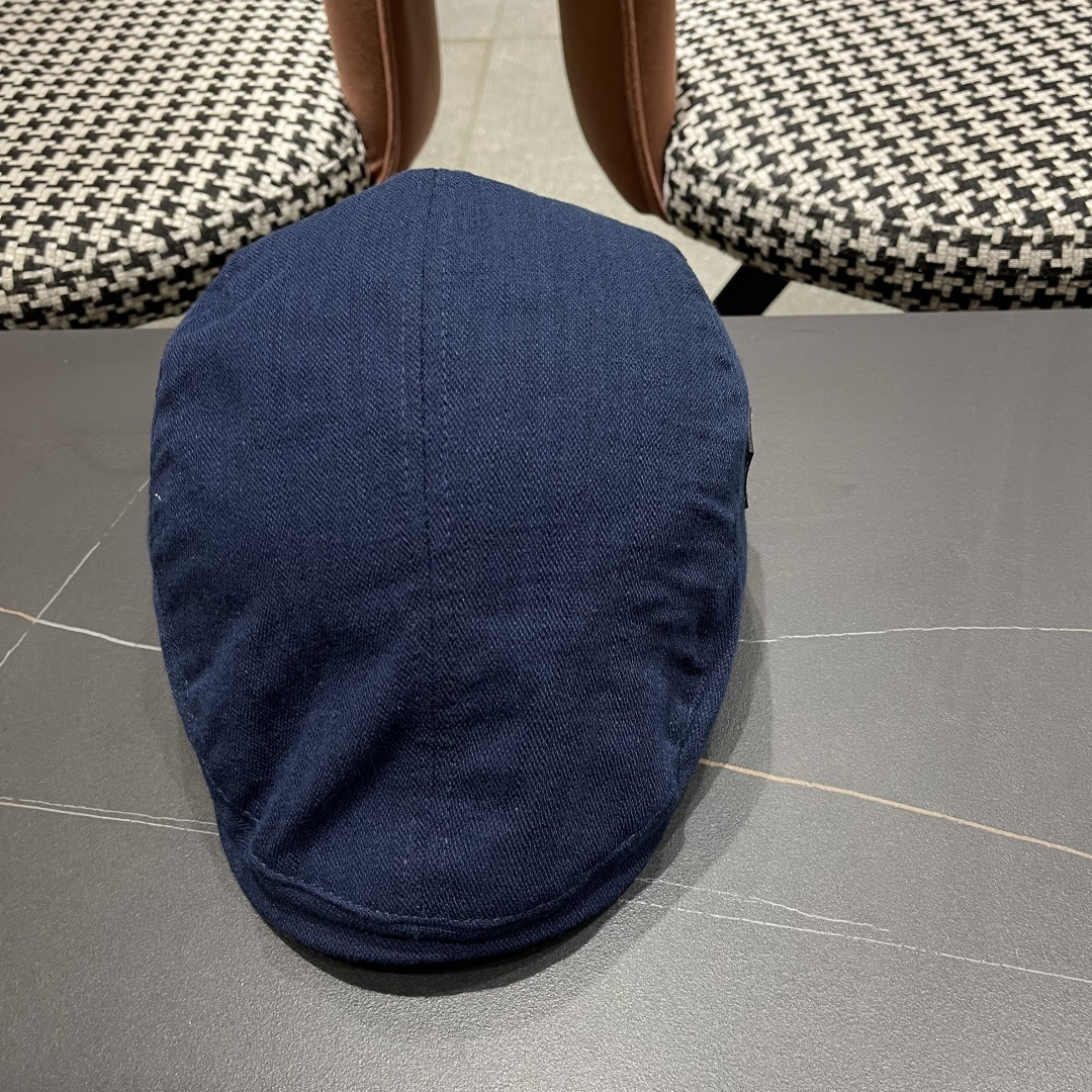  迪芬 复古棉麻前进帽女春夏英伦显脸小贝雷帽子2025新款日系简约鸭舌帽