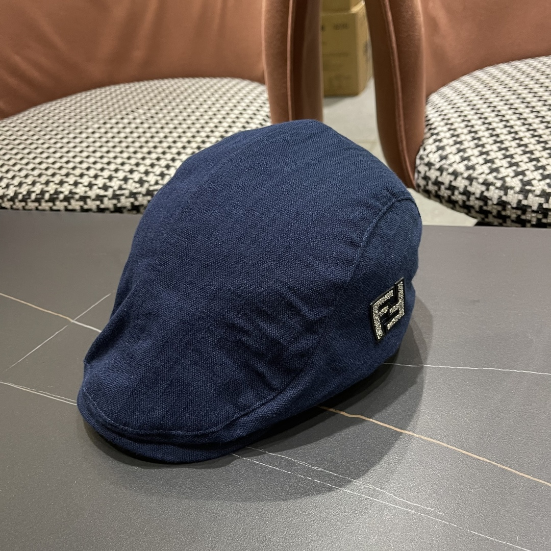  迪芬 复古棉麻前进帽女春夏英伦显脸小贝雷帽子2025新款日系简约鸭舌帽