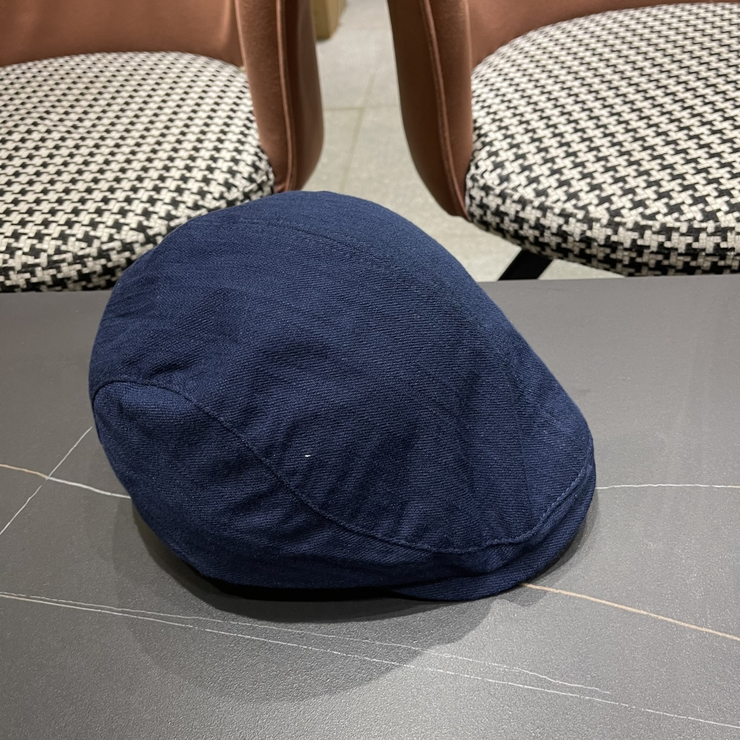  迪芬 复古棉麻前进帽女春夏英伦显脸小贝雷帽子2025新款日系简约鸭舌帽