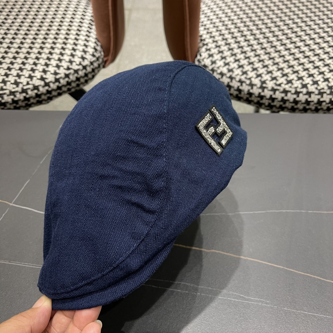  迪芬 复古棉麻前进帽女春夏英伦显脸小贝雷帽子2025新款日系简约鸭舌帽