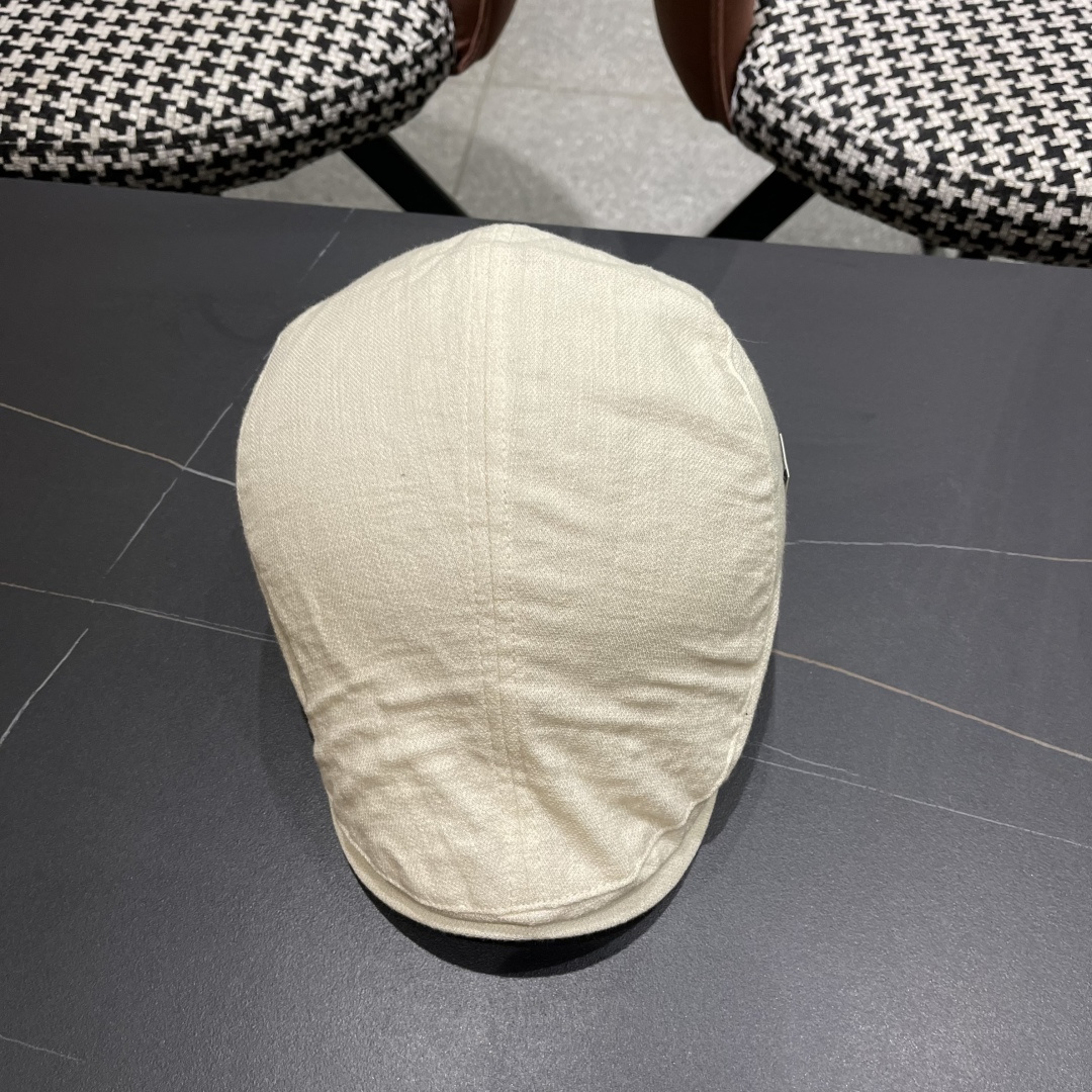  迪芬 复古棉麻前进帽女春夏英伦显脸小贝雷帽子2025新款日系简约鸭舌帽