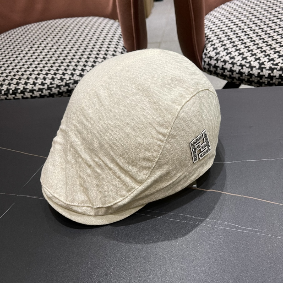  迪芬 复古棉麻前进帽女春夏英伦显脸小贝雷帽子2025新款日系简约鸭舌帽