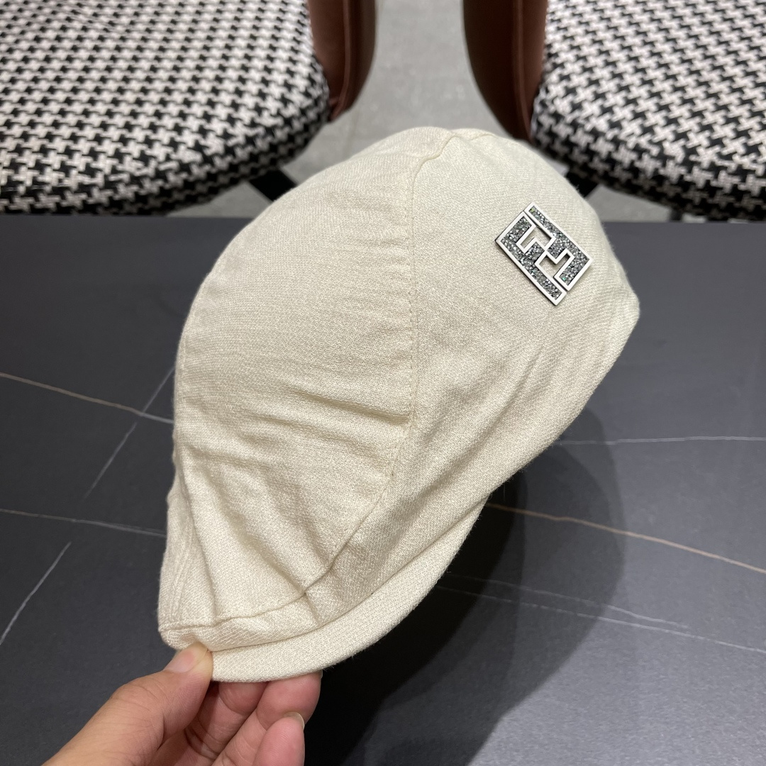  迪芬 复古棉麻前进帽女春夏英伦显脸小贝雷帽子2025新款日系简约鸭舌帽