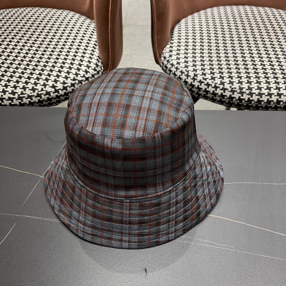  香奈儿 韩版复古格纹渔夫帽子女款春秋季户
外遮脸显脸小百搭双面水桶帽盆帽潮