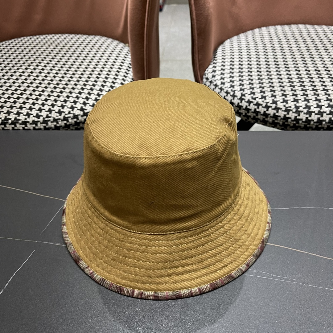  香奈儿 韩版复古格纹渔夫帽子女款春秋季户
外遮脸显脸小百搭双面水桶帽盆帽潮