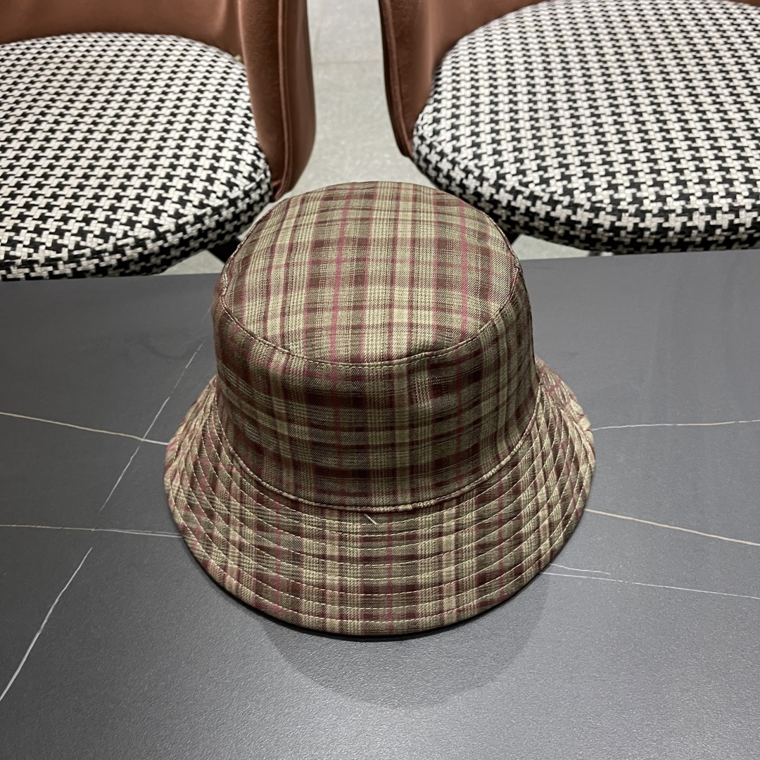  香奈儿 韩版复古格纹渔夫帽子女款春秋季户
外遮脸显脸小百搭双面水桶帽盆帽潮