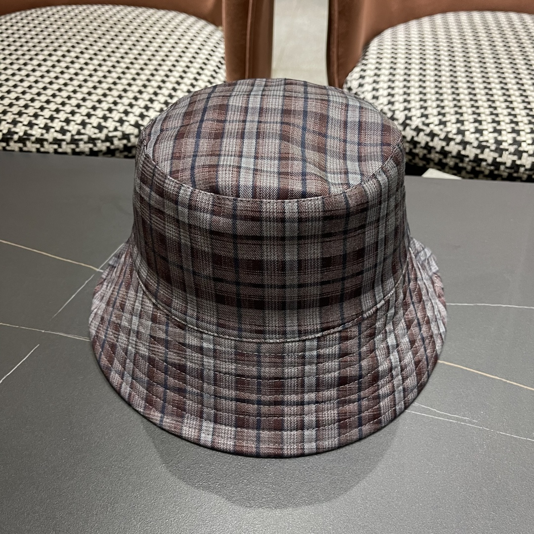  香奈儿 韩版复古格纹渔夫帽子女款春秋季户
外遮脸显脸小百搭双面水桶帽盆帽潮