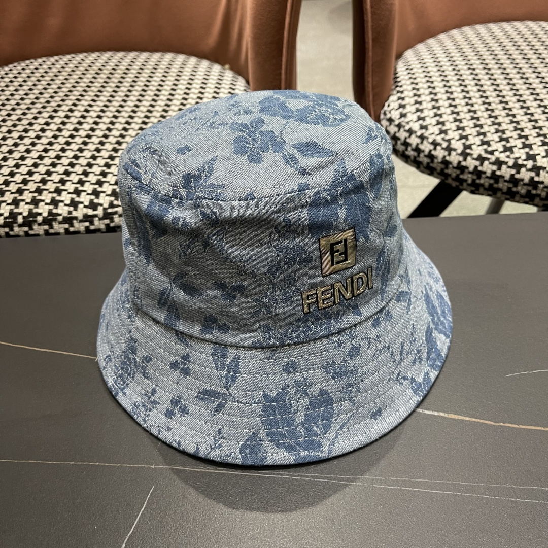  芬迪 新款日系小众时尚渔夫帽女夏天街头百搭防晒遮阳盆帽男显脸小