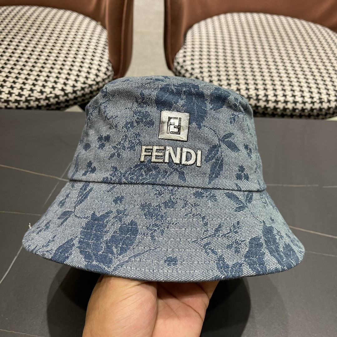  芬迪 新款日系小众时尚渔夫帽女夏天街头百搭防晒遮阳盆帽男显脸小