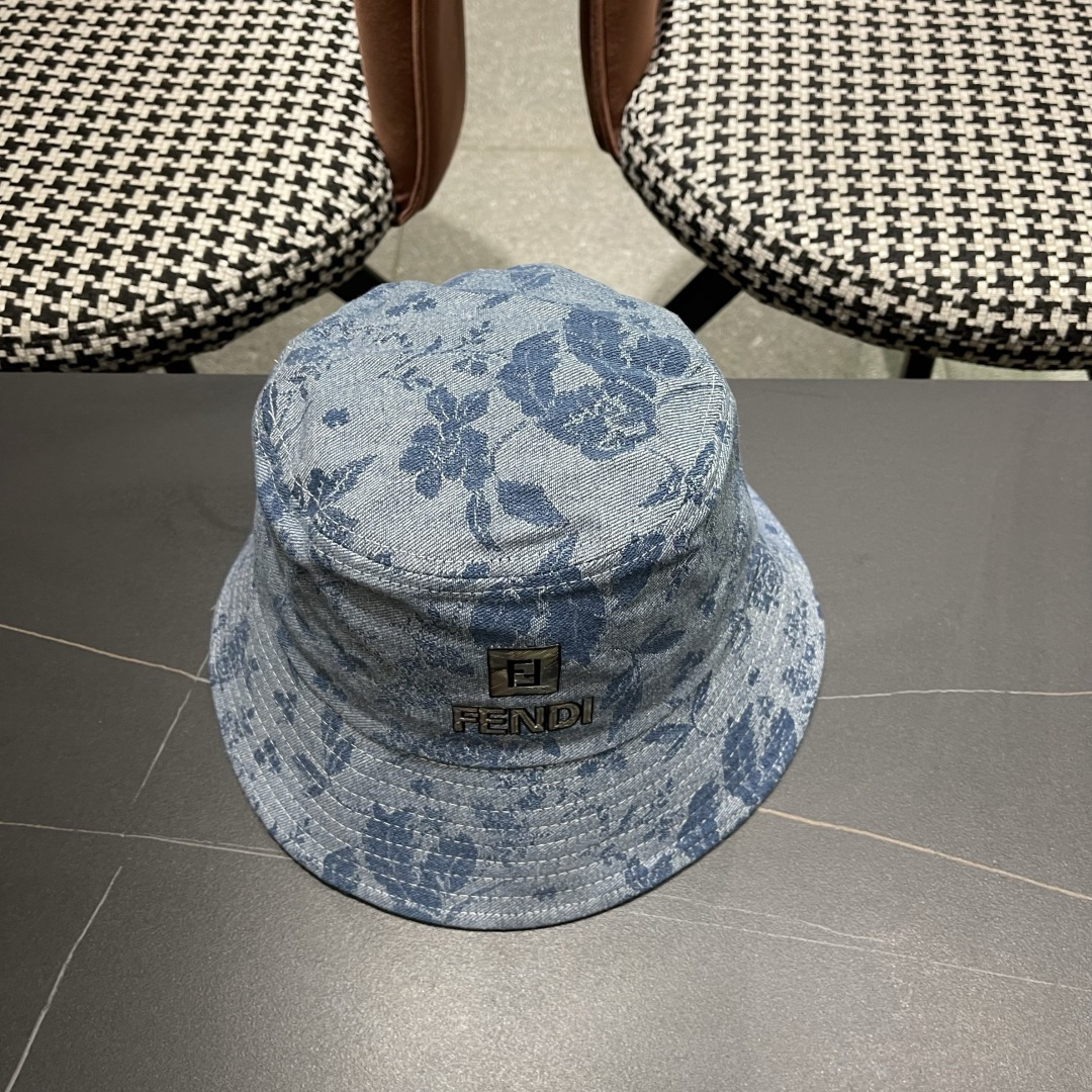  芬迪 新款日系小众时尚渔夫帽女夏天街头百搭防晒遮阳盆帽男显脸小