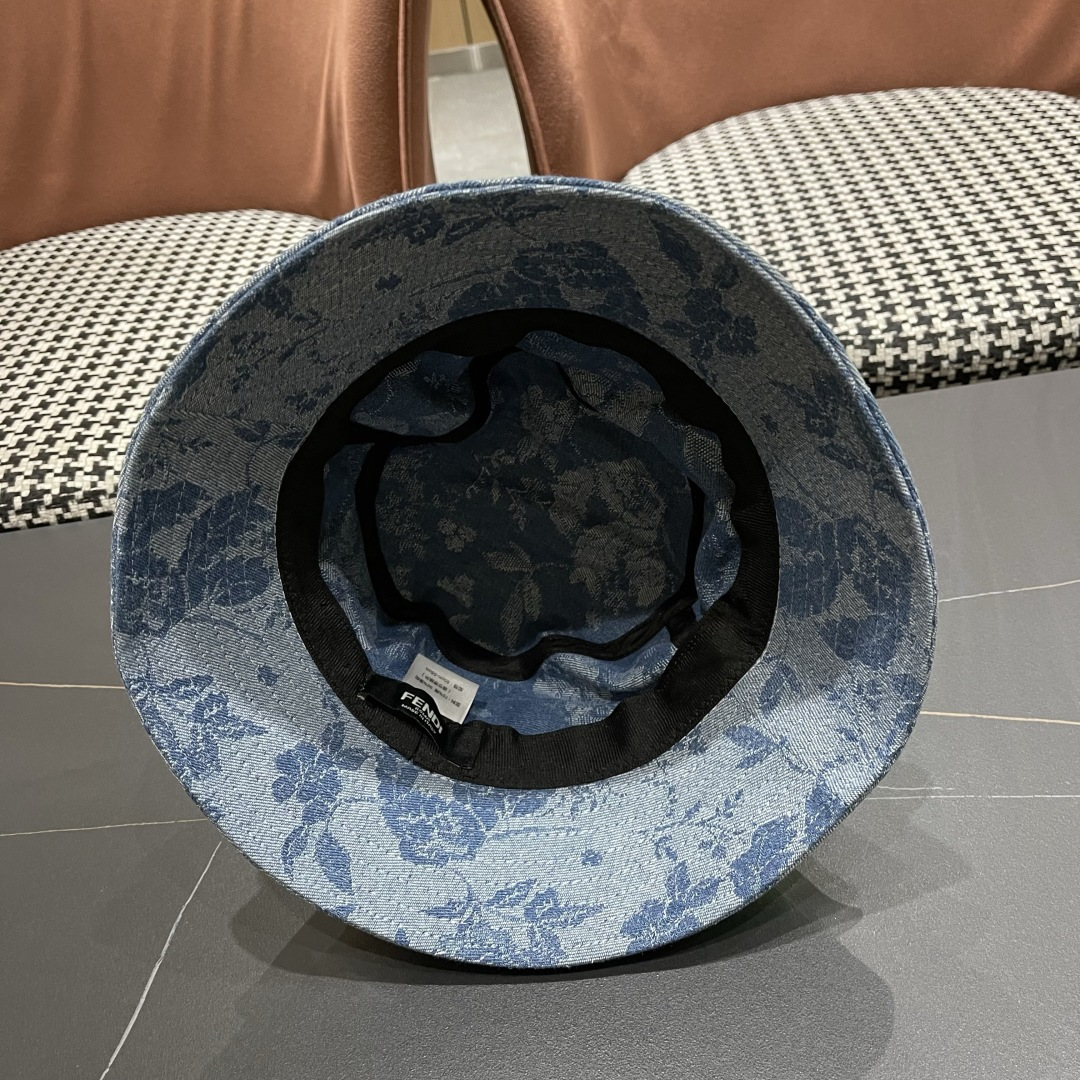  芬迪 新款日系小众时尚渔夫帽女夏天街头百搭防晒遮阳盆帽男显脸小