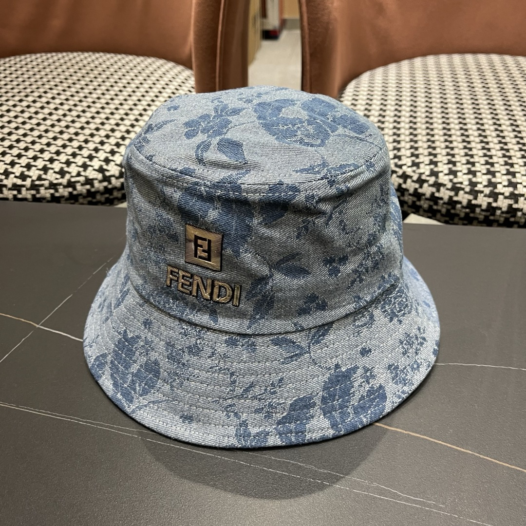  芬迪 新款日系小众时尚渔夫帽女夏天街头百搭防晒遮阳盆帽男显脸小