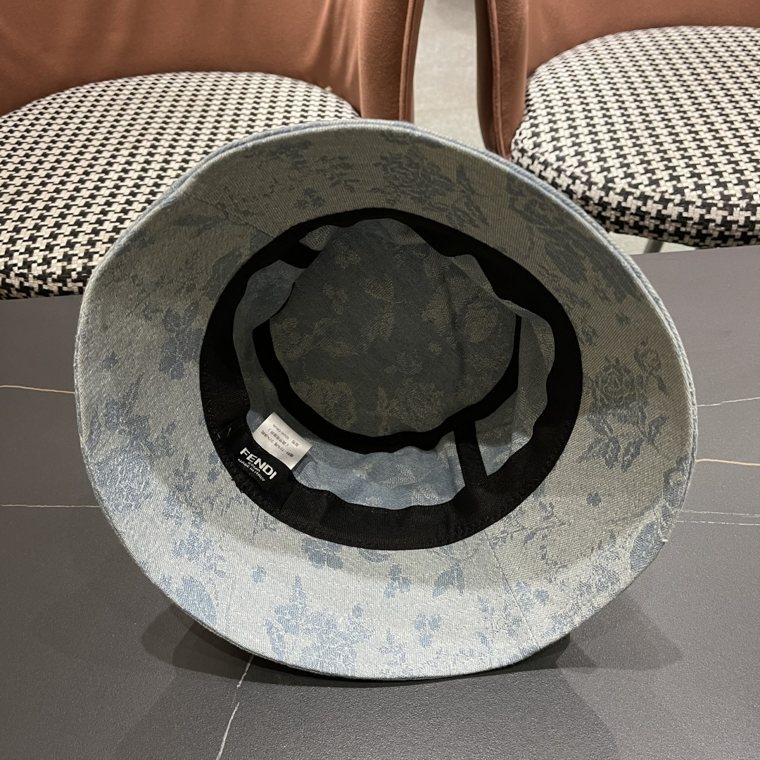  芬迪 新款日系小众时尚渔夫帽女夏天街头百搭防晒遮阳盆帽男显脸小