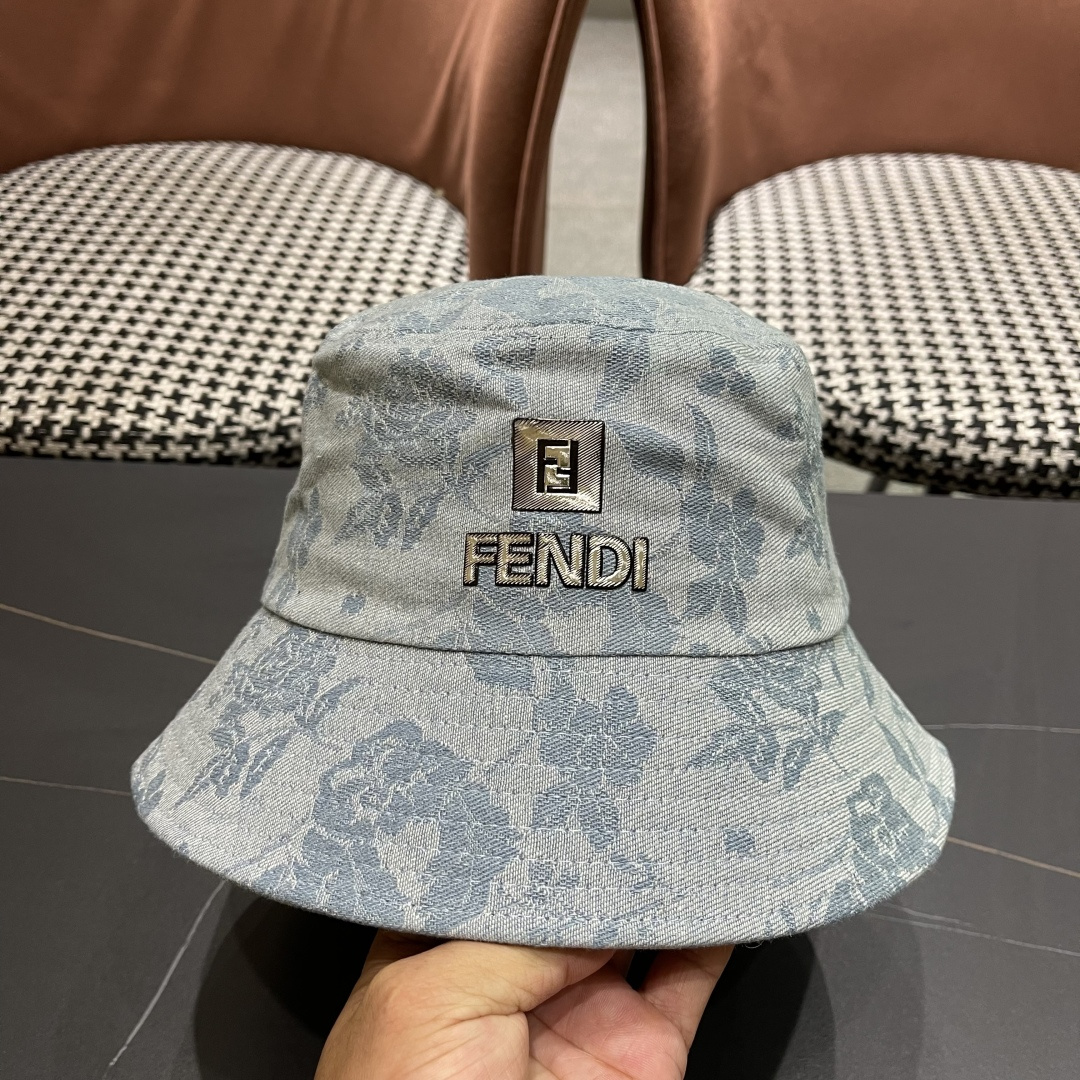  芬迪 新款日系小众时尚渔夫帽女夏天街头百搭防晒遮阳盆帽男显脸小