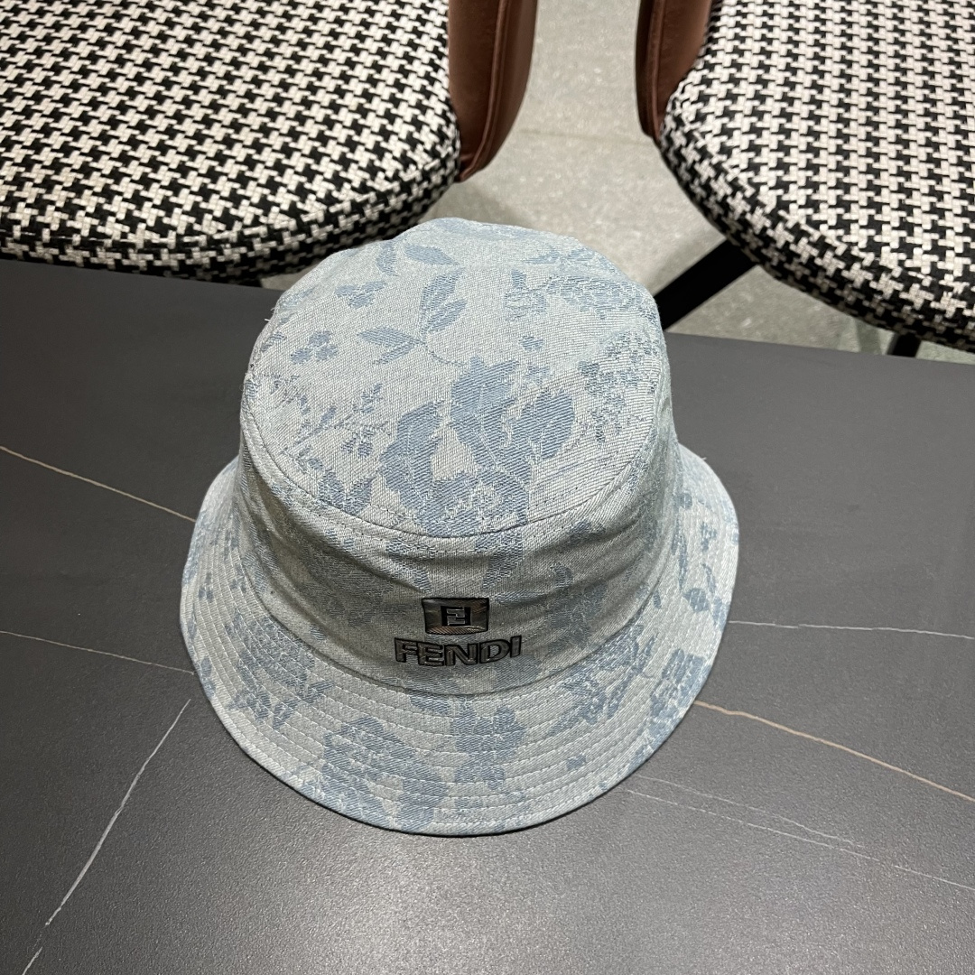  芬迪 新款日系小众时尚渔夫帽女夏天街头百搭防晒遮阳盆帽男显脸小