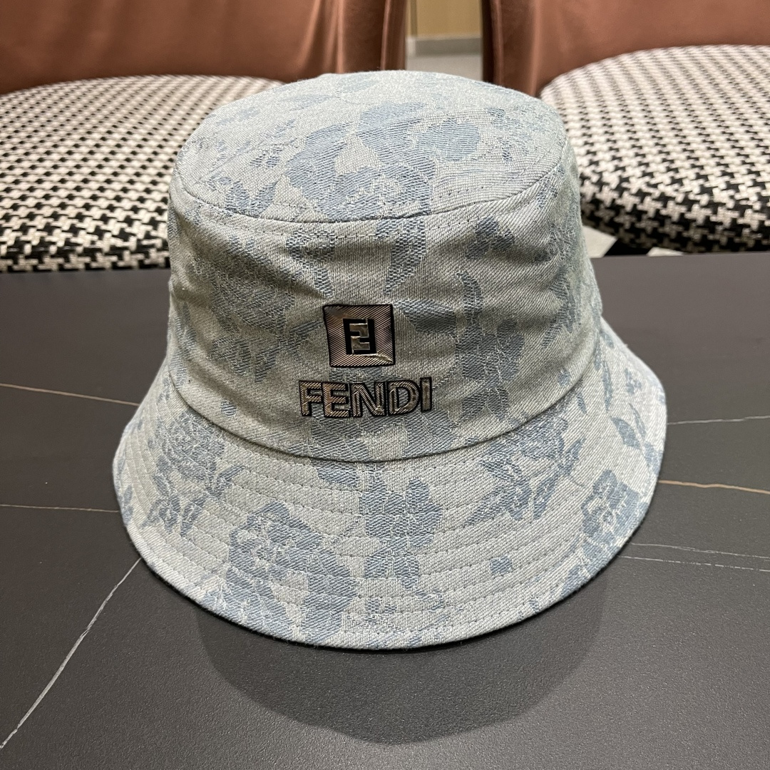 芬迪 新款日系小众时尚渔夫帽女夏天街头百搭防晒遮阳盆帽男显脸小