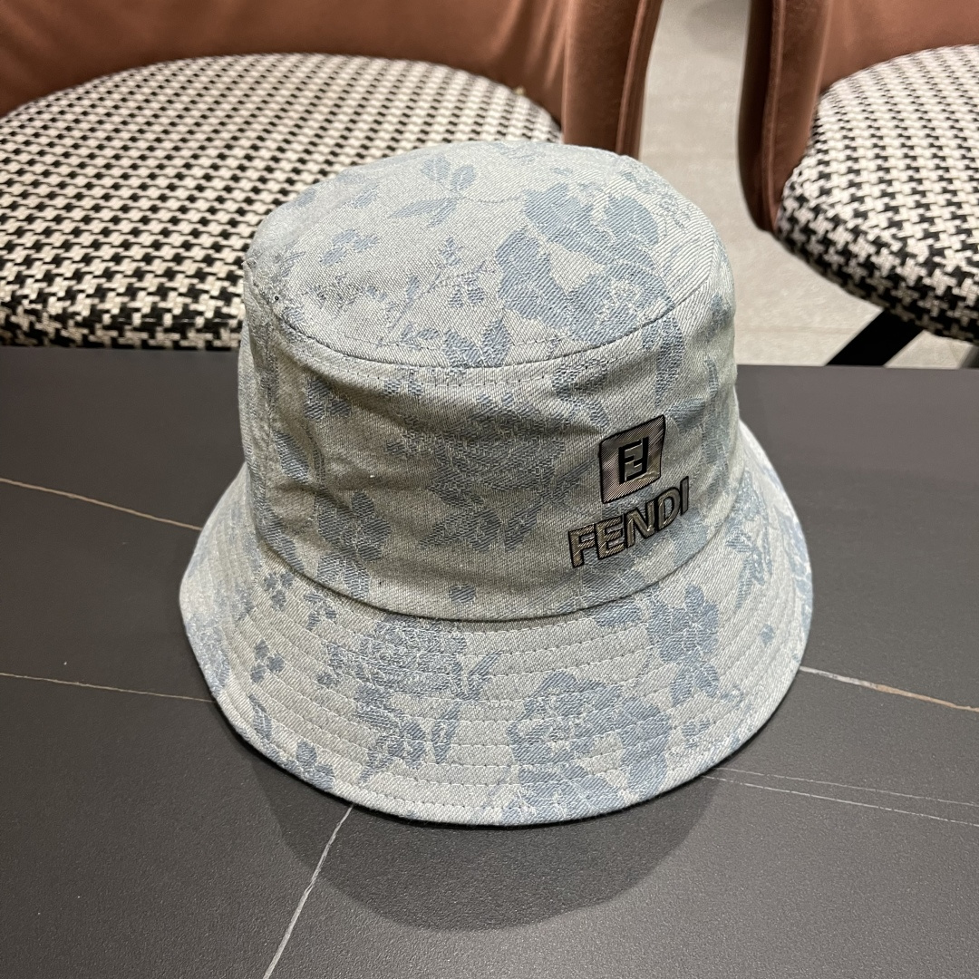  芬迪 新款日系小众时尚渔夫帽女夏天街头百搭防晒遮阳盆帽男显脸小