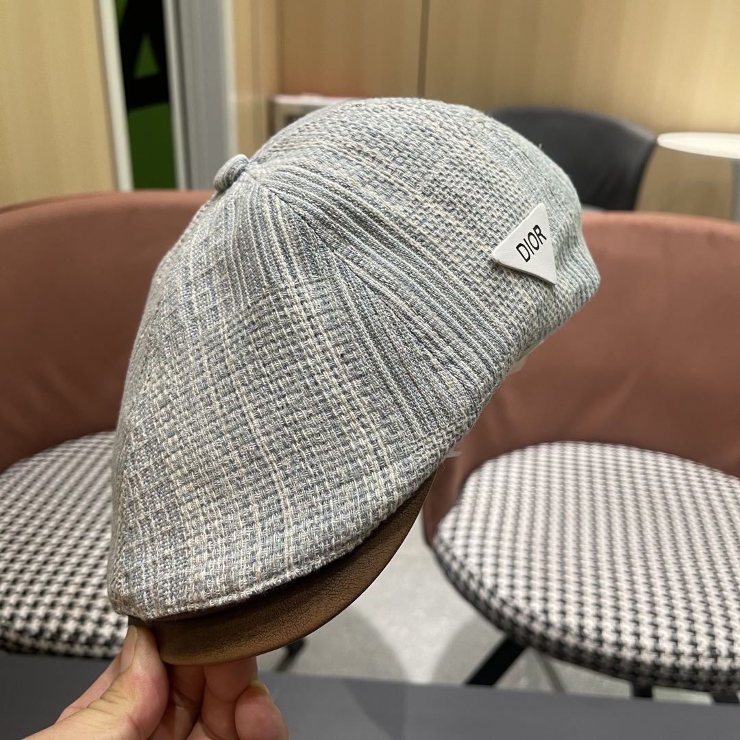  迪奥 日系复古牛仔前进帽女夏文艺休闲百搭皮质
帽檐画家帽鸭舌报童帽子