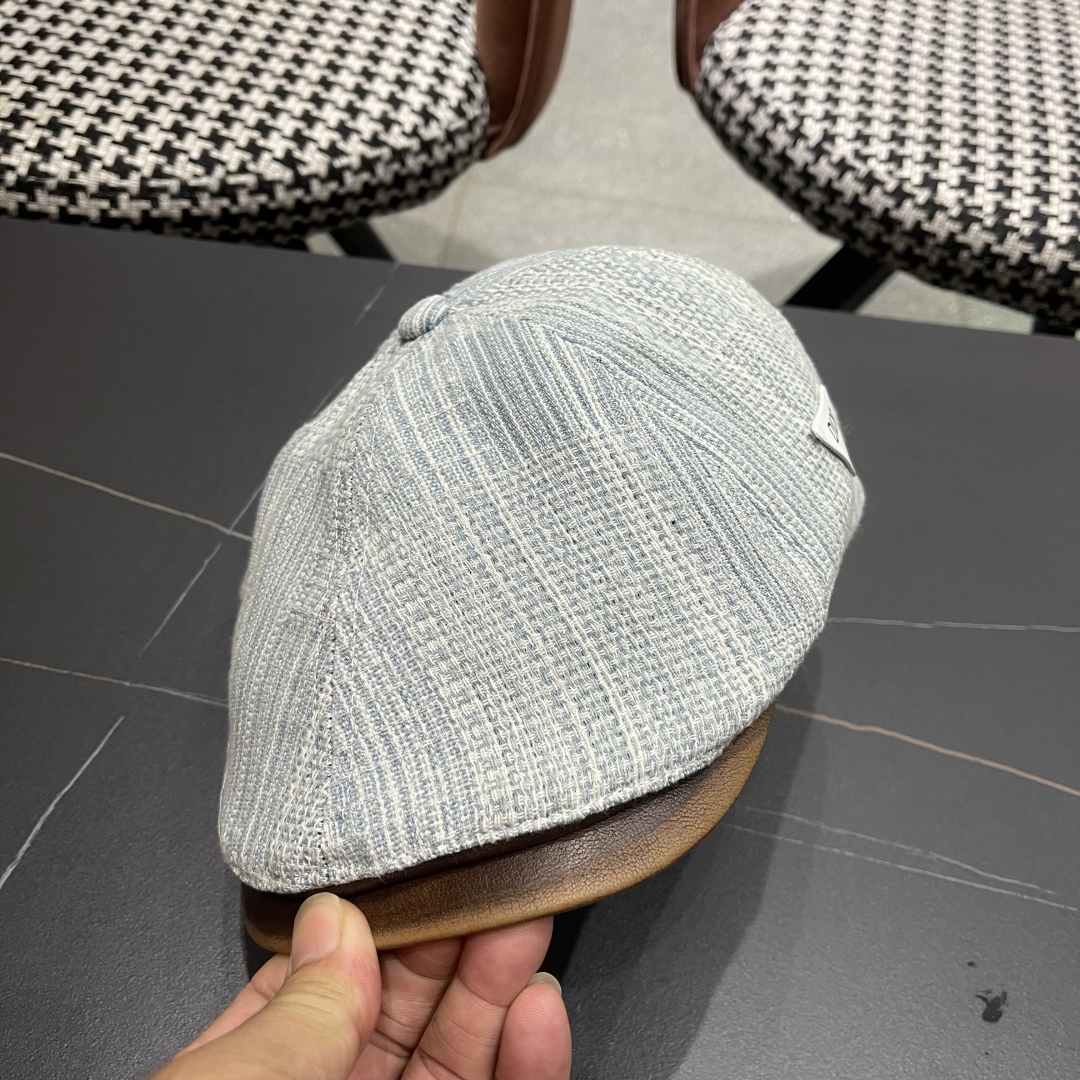  迪奥 日系复古牛仔前进帽女夏文艺休闲百搭皮质
帽檐画家帽鸭舌报童帽子