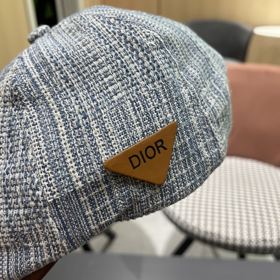  迪奥 日系复古牛仔前进帽女夏文艺休闲百搭皮质
帽檐画家帽鸭舌报童帽子
