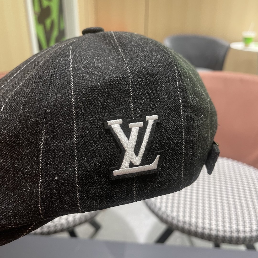  Lv 路易威登日系复古前进帽女大头围贝雷帽报童八角画家帽
男文艺短檐鸭舌帽子