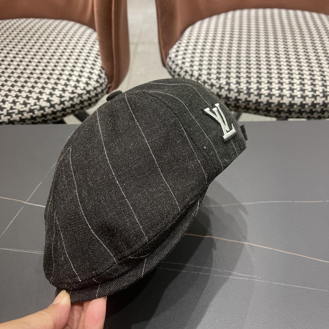  Lv 路易威登日系复古前进帽女大头围贝雷帽报童八角画家帽
男文艺短檐鸭舌帽子