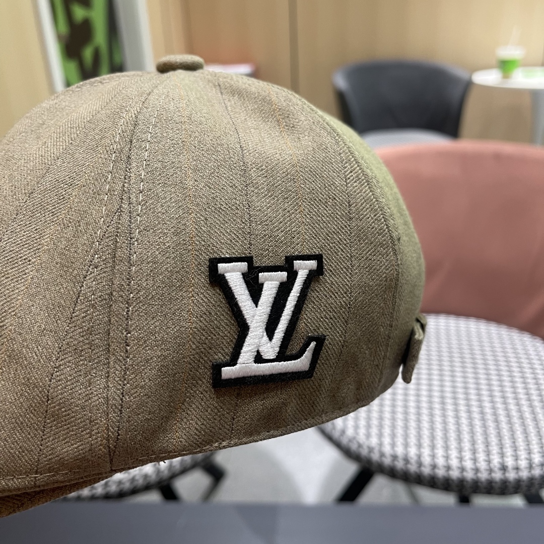  Lv 路易威登日系复古前进帽女大头围贝雷帽报童八角画家帽
男文艺短檐鸭舌帽子