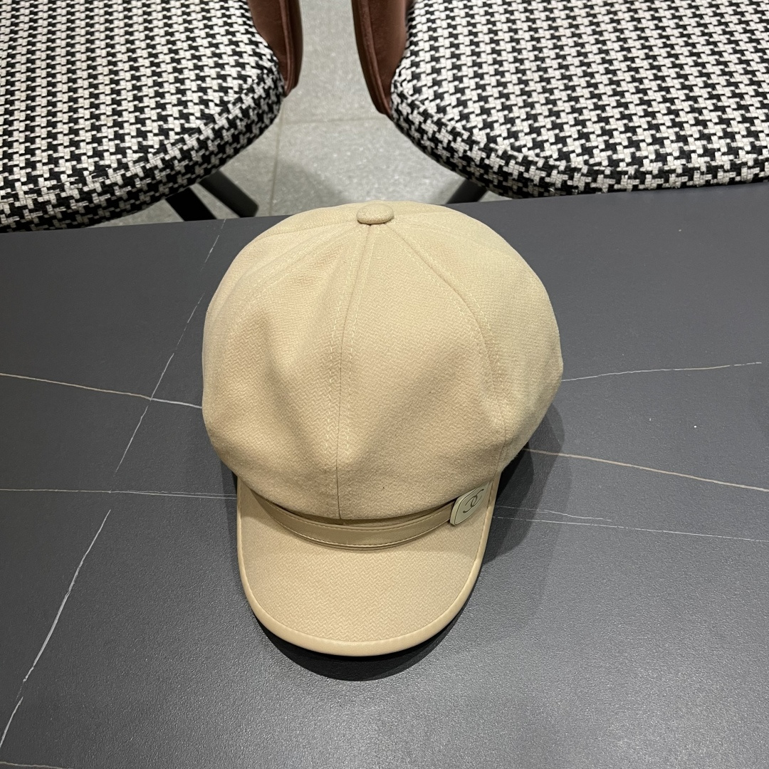  香奈儿 八角帽子女四季款棉质百搭贝雷帽英伦复古大头
围品脸小鸭舌报童帽