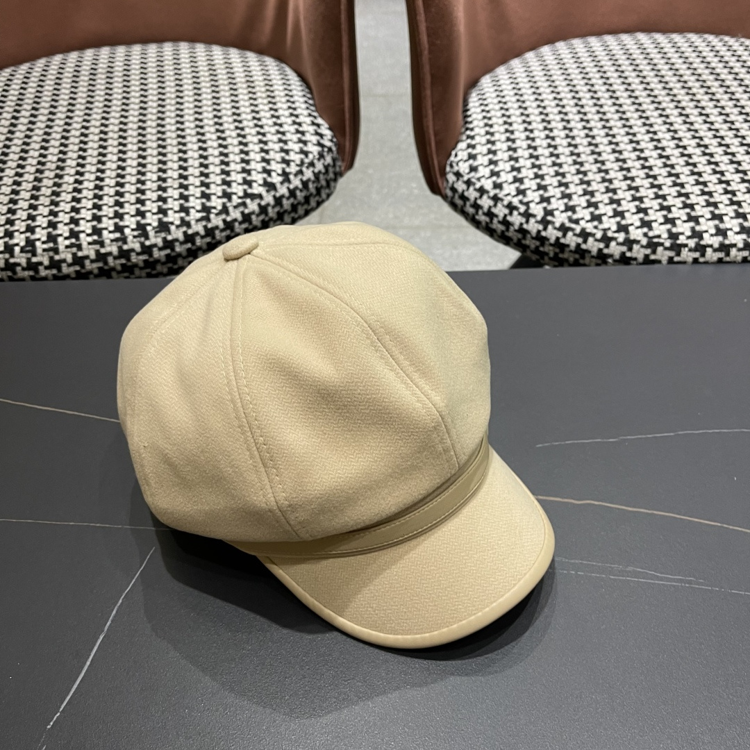  香奈儿 八角帽子女四季款棉质百搭贝雷帽英伦复古大头
围品脸小鸭舌报童帽