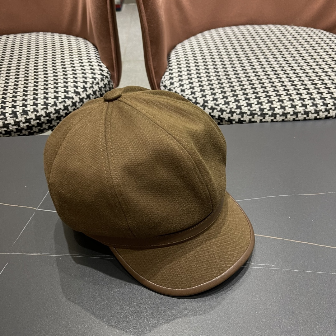  香奈儿 八角帽子女四季款棉质百搭贝雷帽英伦复古大头
围品脸小鸭舌报童帽