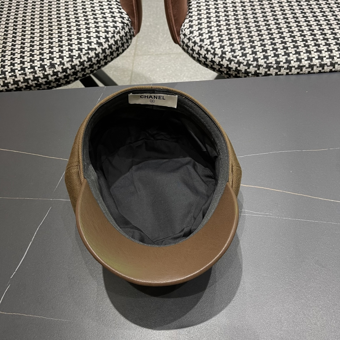  香奈儿 八角帽子女四季款棉质百搭贝雷帽英伦复古大头
围品脸小鸭舌报童帽