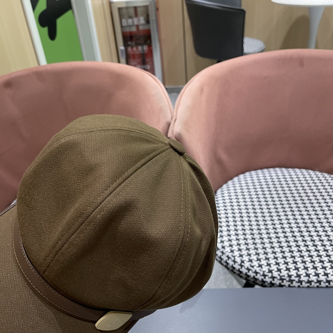  香奈儿 八角帽子女四季款棉质百搭贝雷帽英伦复古大头
围品脸小鸭舌报童帽