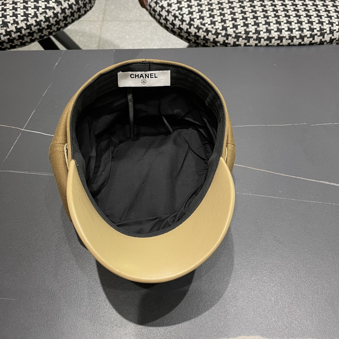  香奈儿 八角帽子女四季款棉质百搭贝雷帽英伦复古大头
围品脸小鸭舌报童帽