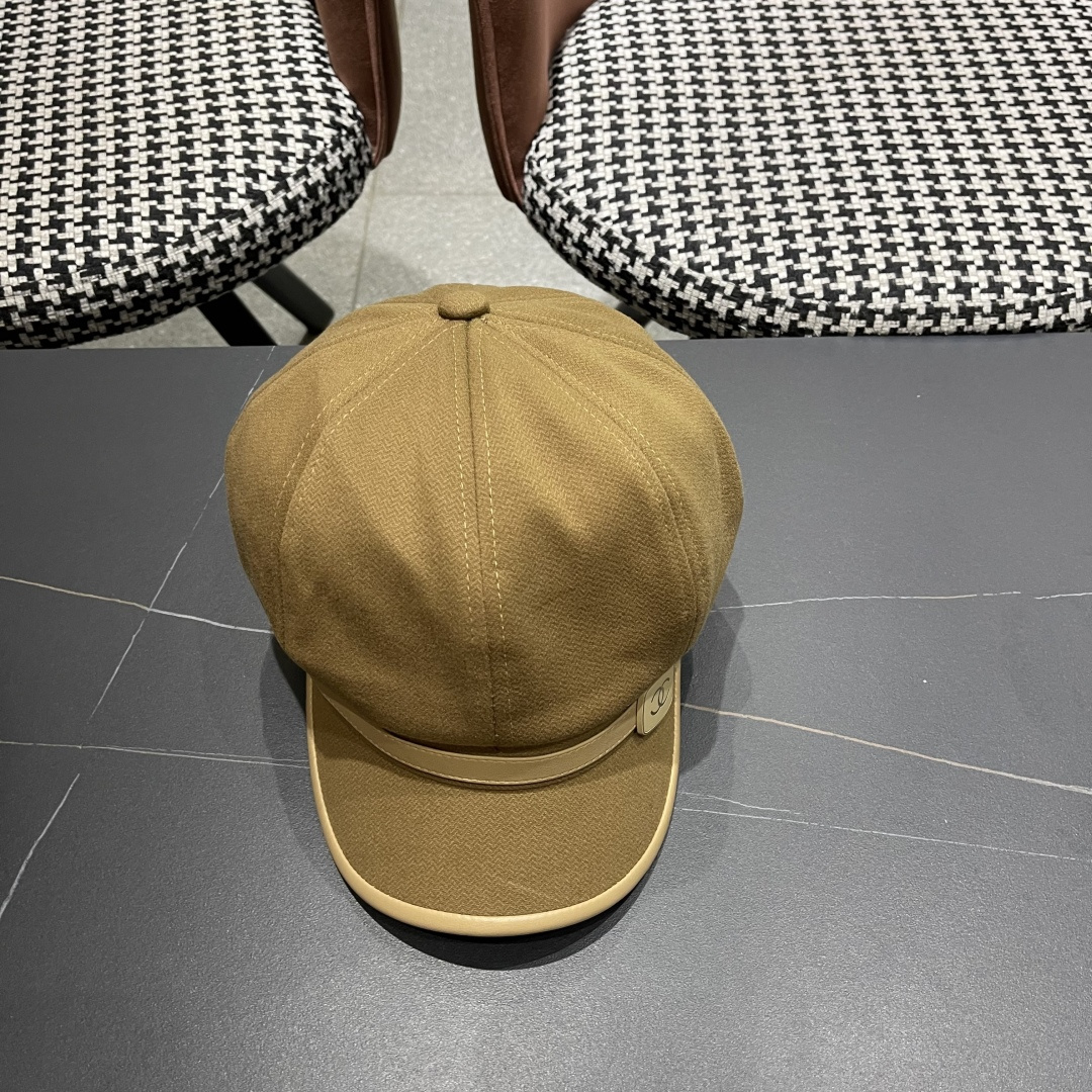  香奈儿 八角帽子女四季款棉质百搭贝雷帽英伦复古大头
围品脸小鸭舌报童帽